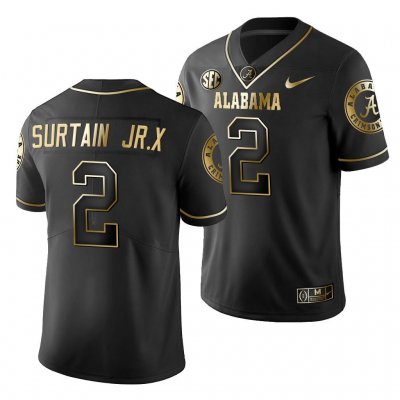 Men's Alabama Crimson Tide #2 Patrick Surtain Jr. 2019 Black Golden Edition NCAA Limited College Football Jersey 2403NHUQ3